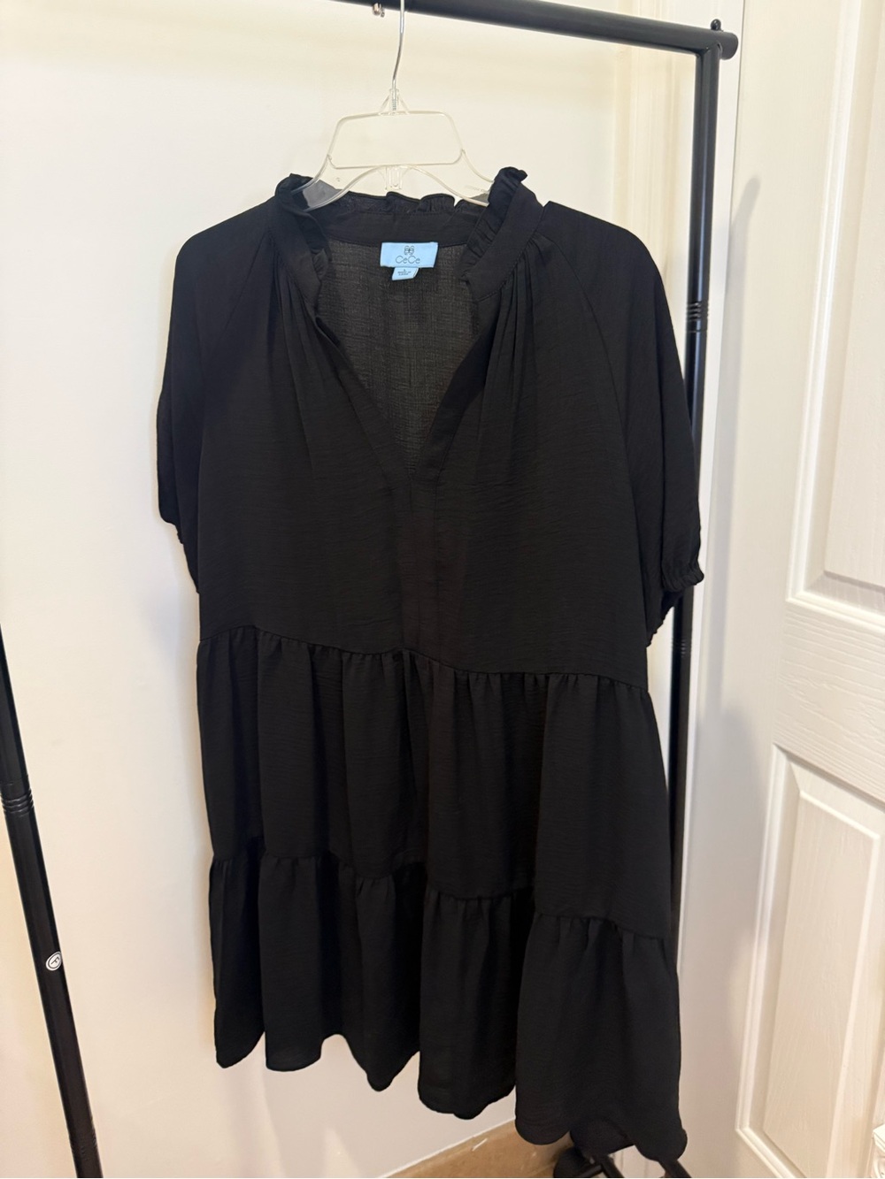 CeCe Black V-Neck Dress
